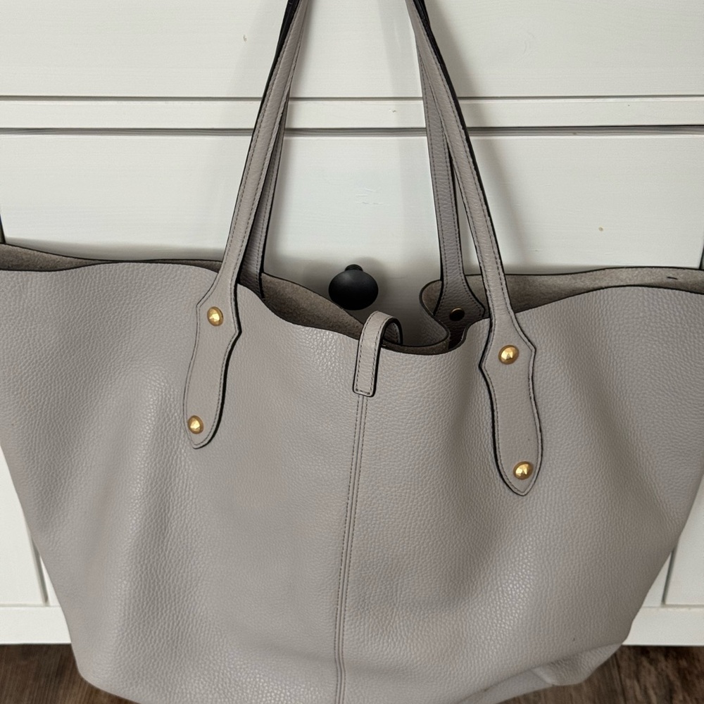 Annabel Ingall Leather Large Isabella Tote in light gray Leather Shoulder bag - Picture 5 of 10